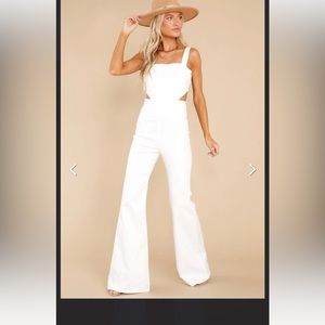 White denim jumpsuit